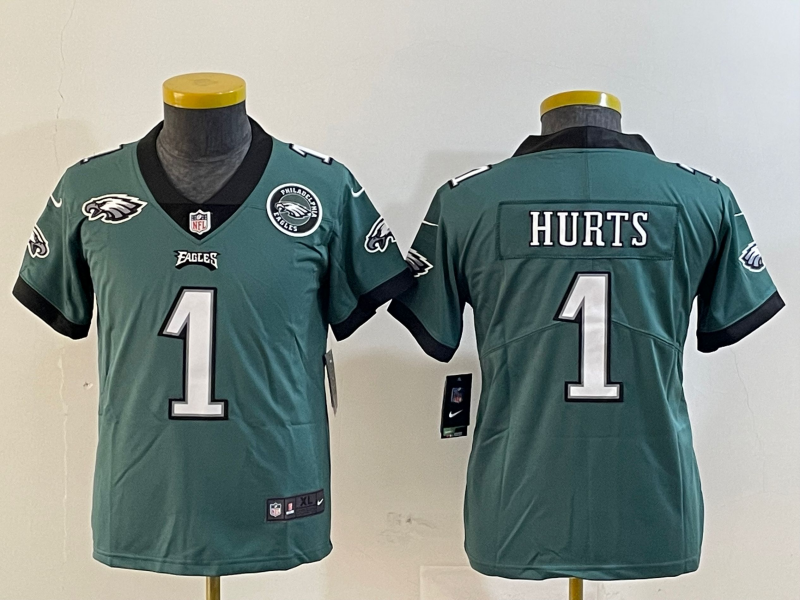 Youth 2025 Philadelphia Eagles #1 Hurts green Nike NFL jersey style 8->philadelphia eagles->NFL Jersey